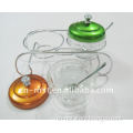 2 pcs glass seasoning can with spray steel lid